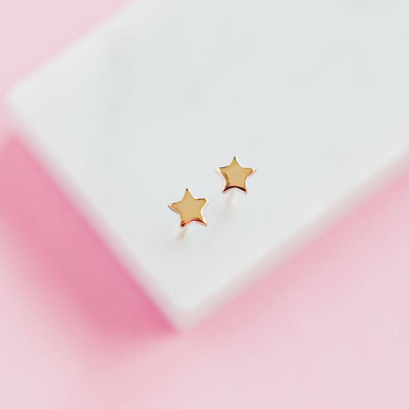 CHLOE + LOIS Dainty 14k Gold Star Earrings