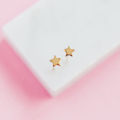 CHLOE + LOIS Dainty 14k Gold Star Earrings