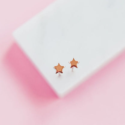 CHLOE + LOIS Dainty Rose Gold Star Earrings