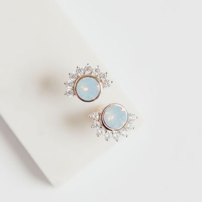 Chloe + Lois Lois Studs in Air Blue Opal Swarovski