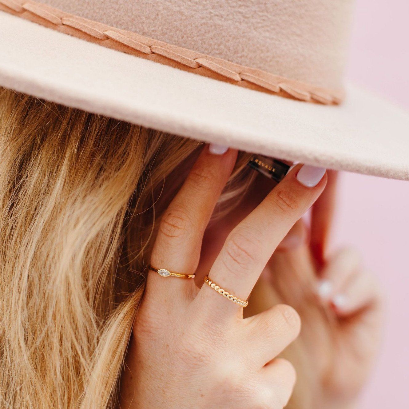 Beaded Slim Stacking Ring Rings Chloe + Lois 