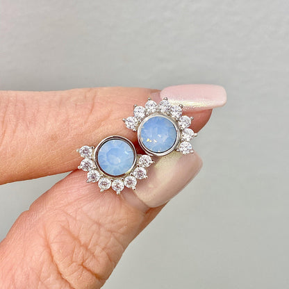 "Lois" Studs in Air Blue Swarovski® Earrings Chloe + Lois 