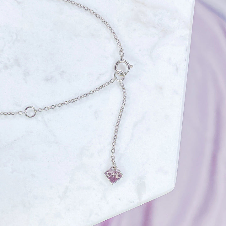 "Infinity" Necklace in White Opal + Cubic Zirconia Necklaces Chloe + Lois 