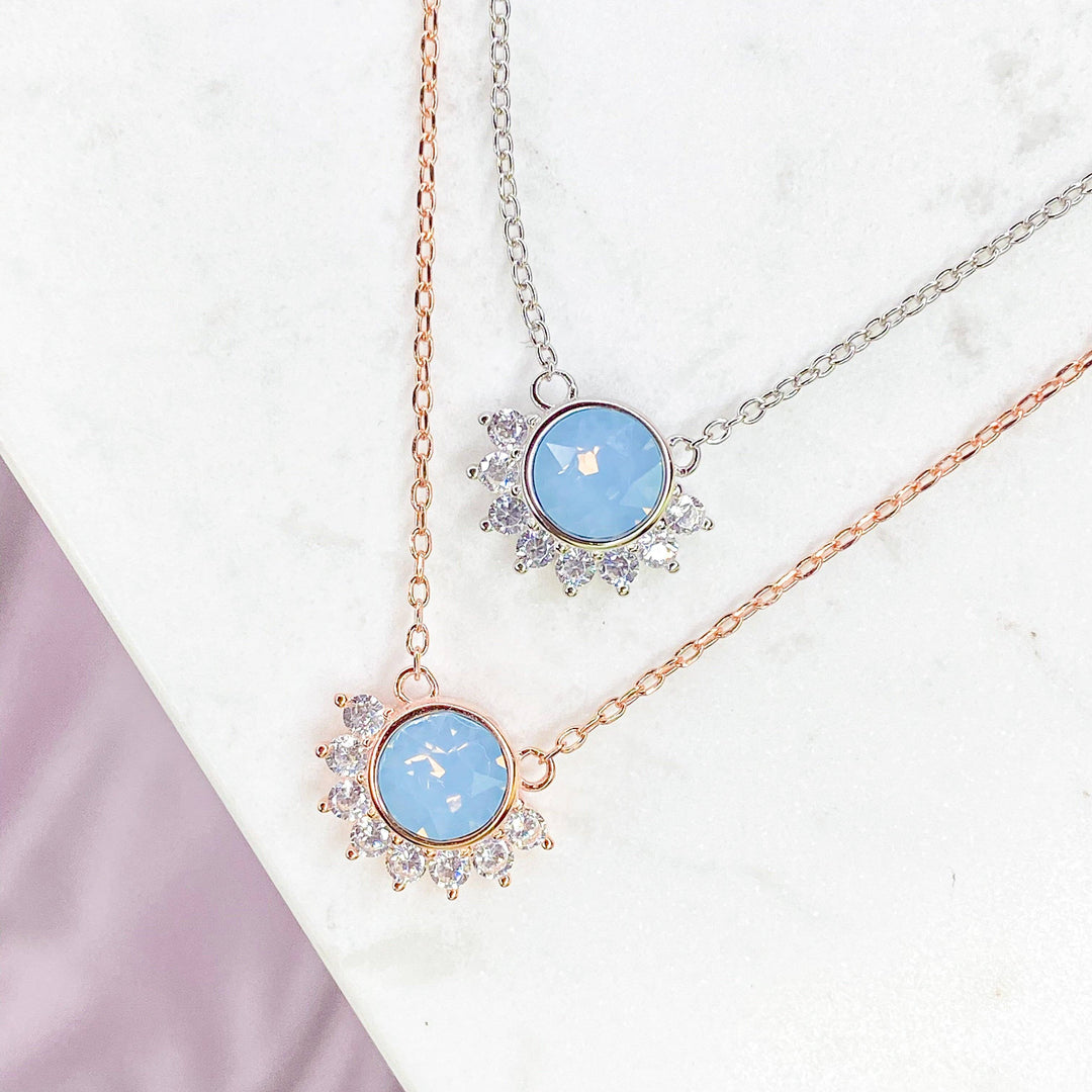 "Lois" Necklace in Air Blue Swarovski® Necklaces Chloe + Lois 
