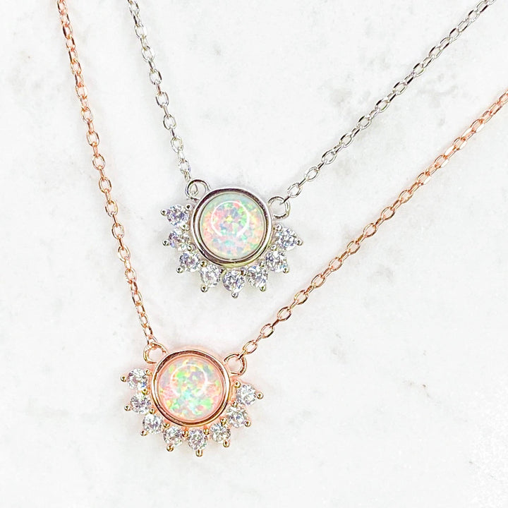 "Lois" Necklace in White Opal Necklaces Chloe + Lois 