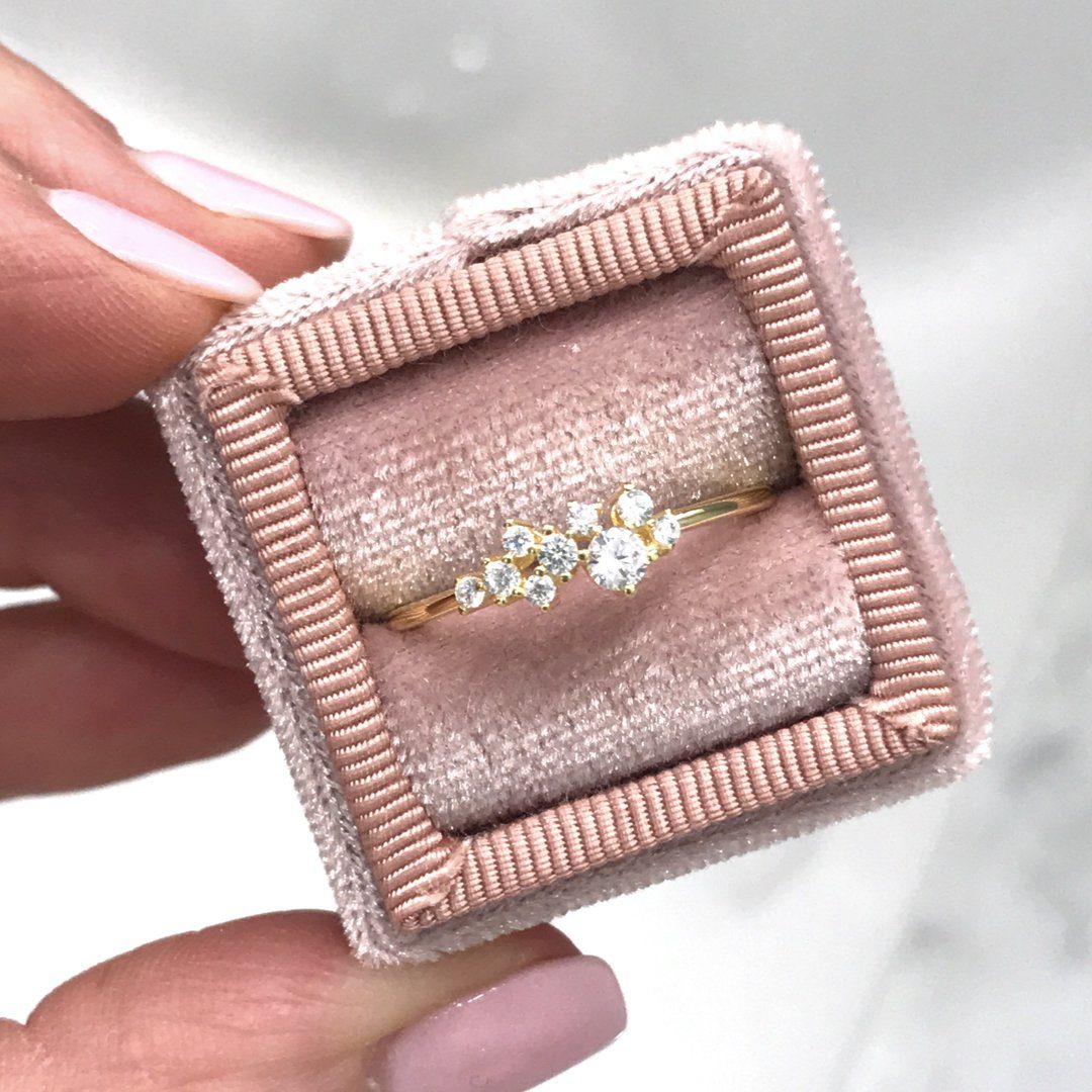 14k Gold Sparkling Cubic Zirconia Fizz Ring Rings Chloe + Lois 
