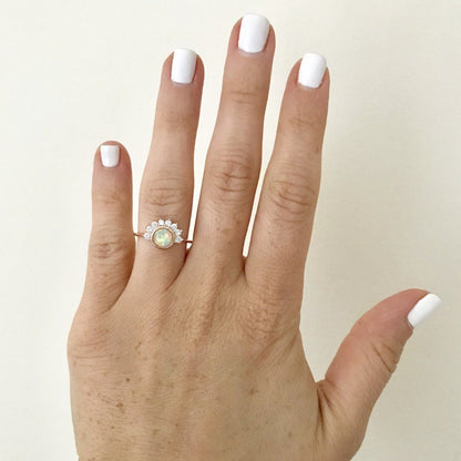 "Lois" Ring in White Opal Rings Chloe + Lois 