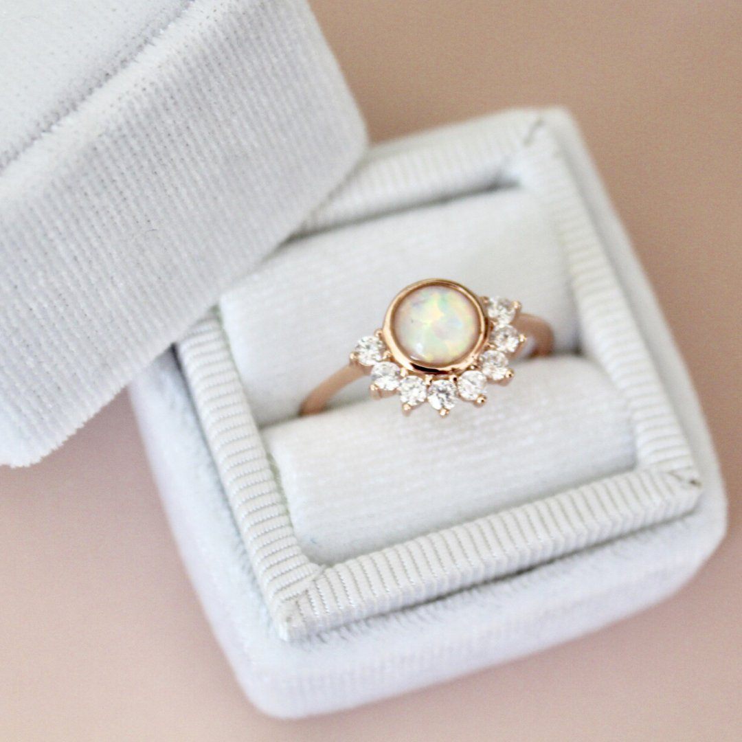 "Lois" Ring in White Opal Rings Chloe + Lois 